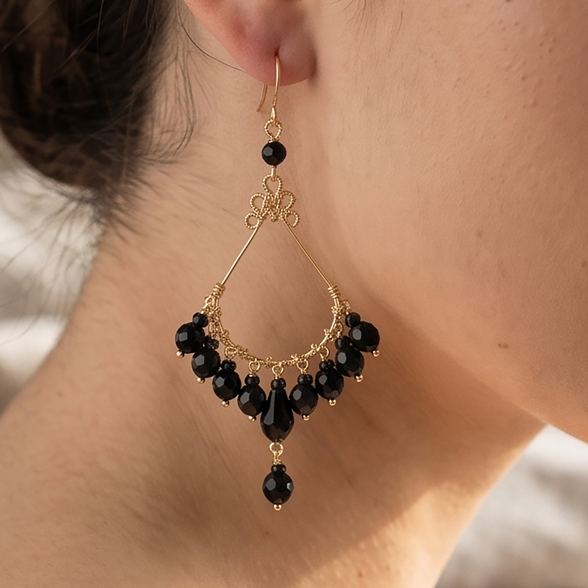 Stainless Steel Fire Polished Beads Chandelier Earrings - Gem Avenue Retail   
