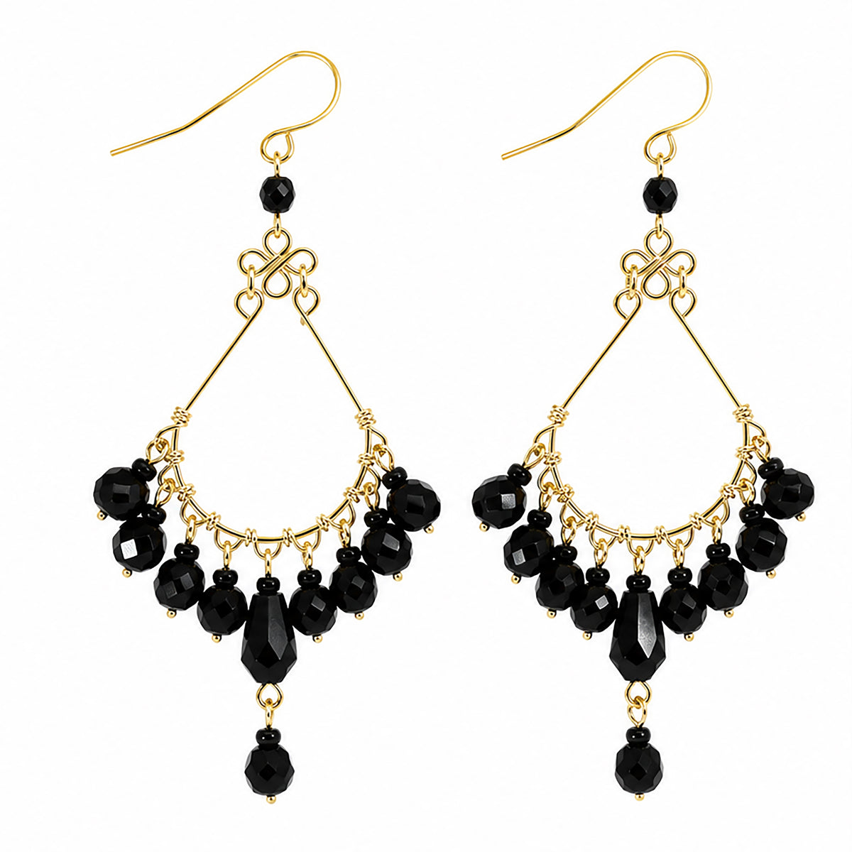 Stainless Steel Fire Polished Beads Chandelier Earrings - Gem Avenue Retail   