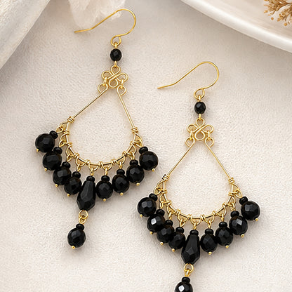 Stainless Steel Fire Polished Beads Chandelier Earrings - Gem Avenue Retail   
