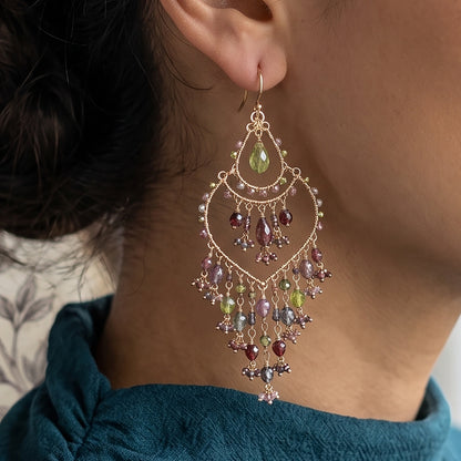 Stainless Steel Fire Polished Beads Chandelier Earrings - Gem Avenue Retail 