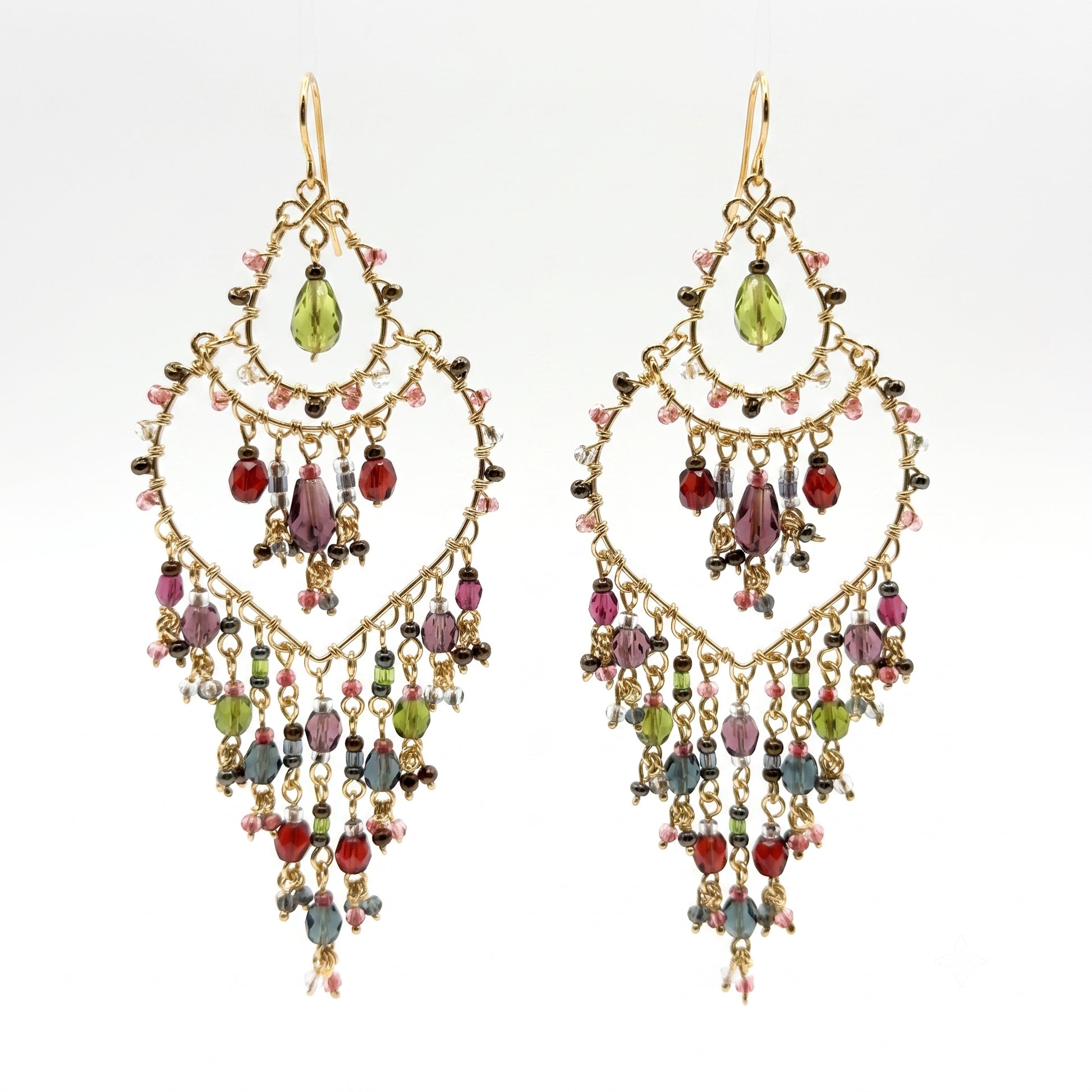 Stainless Steel Fire Polished Beads Chandelier Earrings - Gem Avenue Retail 