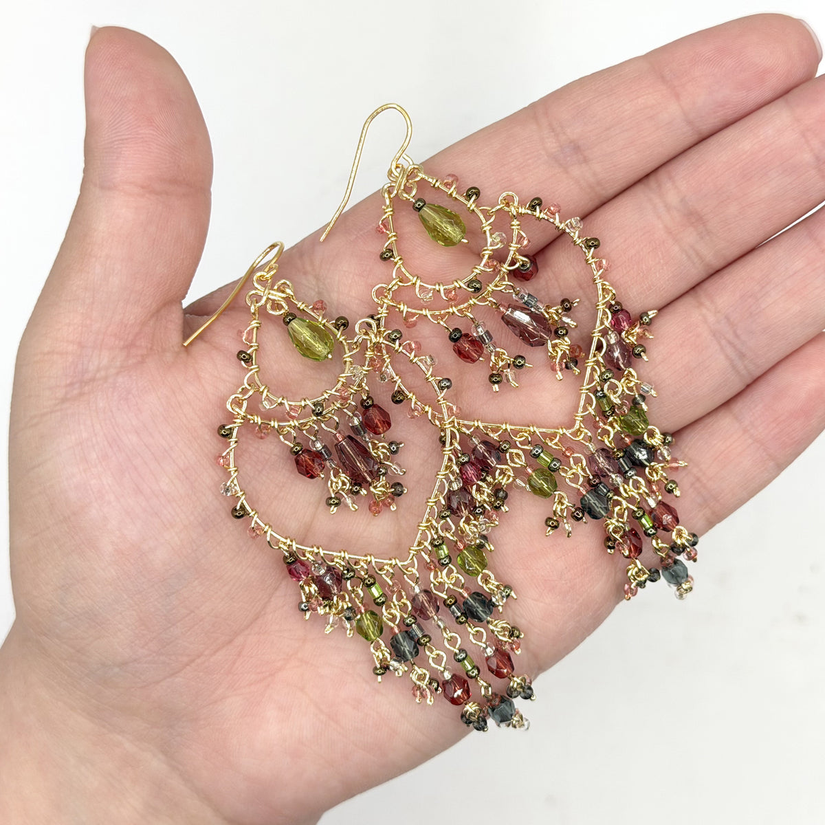 Stainless Steel Fire Polished Beads Chandelier Earrings - Gem Avenue Retail 