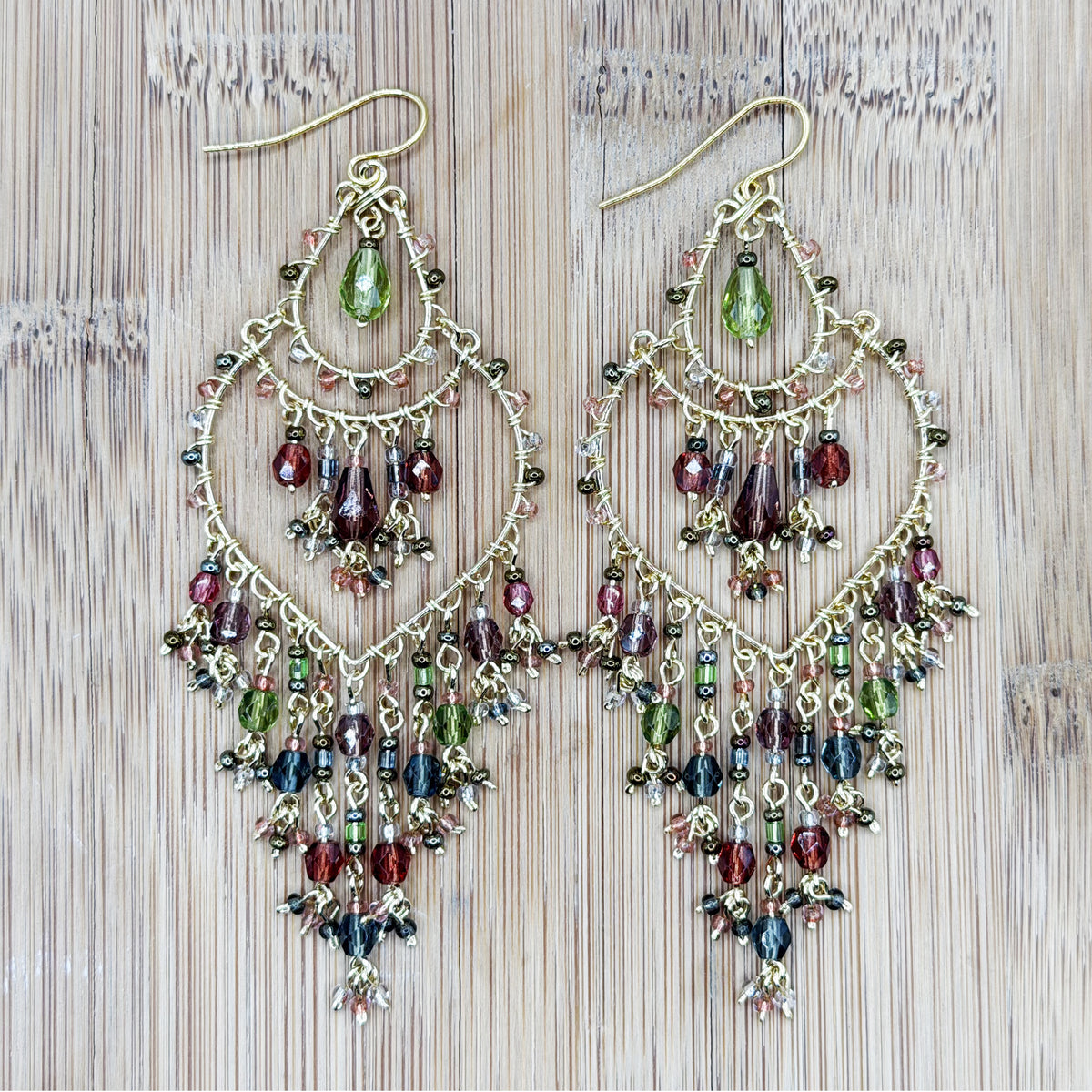 Stainless Steel Fire Polished Beads Chandelier Earrings - Gem Avenue Retail 