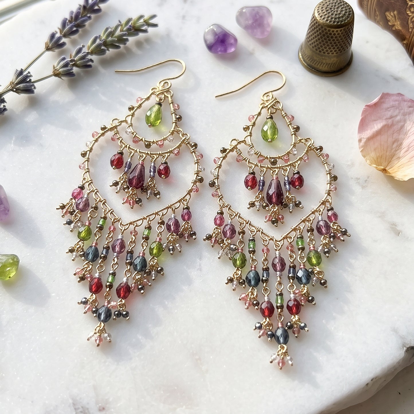 Stainless Steel Fire Polished Beads Chandelier Earrings - Gem Avenue Retail 