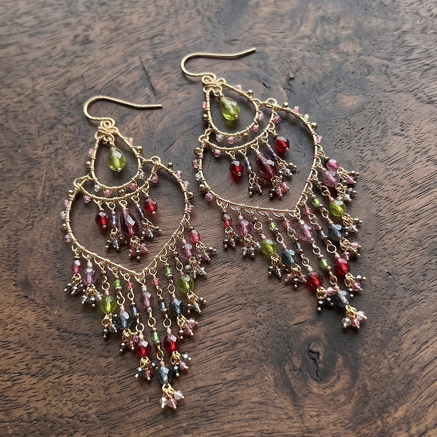 Stainless Steel Fire Polished Beads Chandelier Earrings - Gem Avenue Retail 
