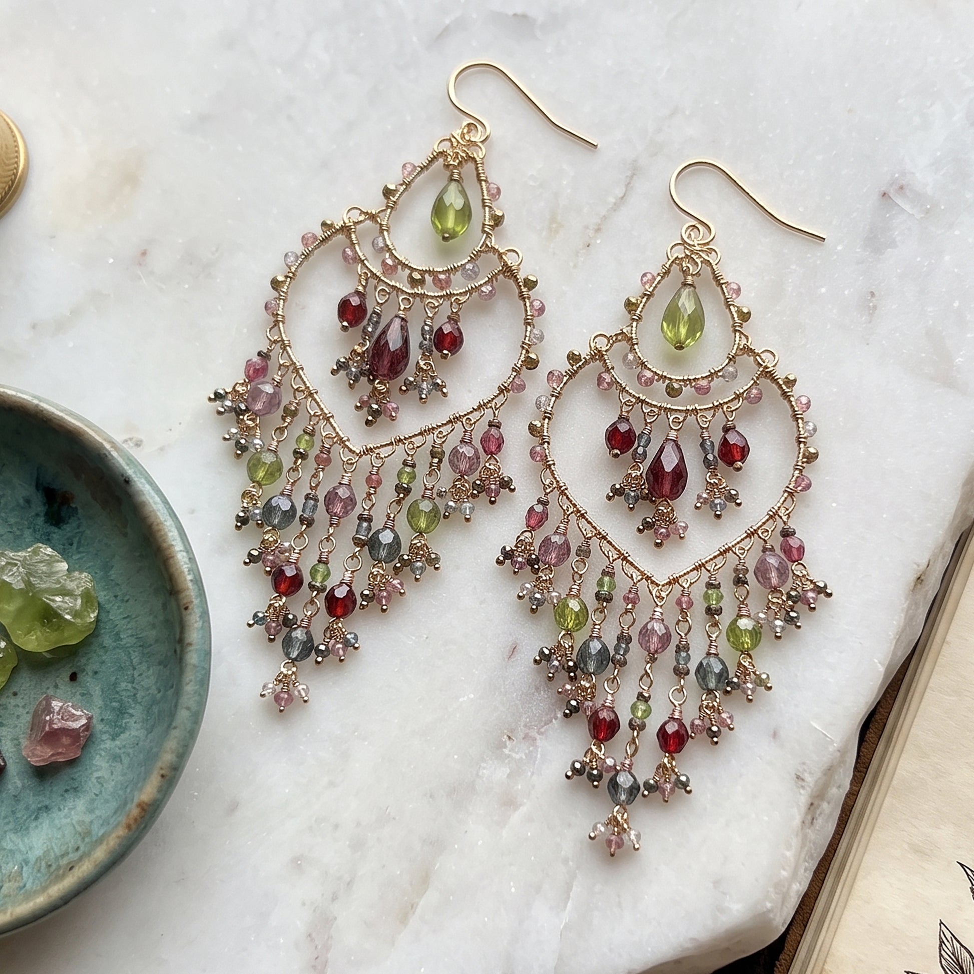 Stainless Steel Fire Polished Beads Chandelier Earrings - Gem Avenue Retail 