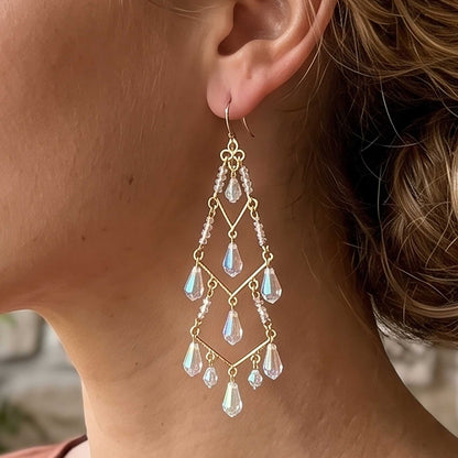 Cleopatra Stainless Steel Czech Crystal Teardrop Earrings - Gem  Avenue Retail