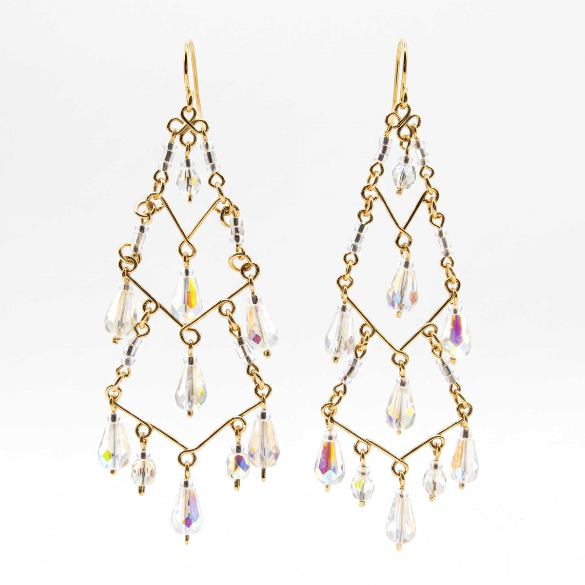 Cleopatra Stainless Steel Czech Crystal Teardrop Earrings - Gem Avenue Retail