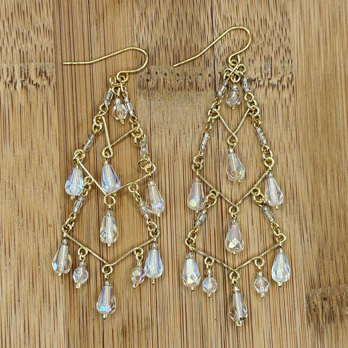 Cleopatra Stainless Steel Czech Crystal Teardrop Earrings - Gem  Avenue Retail