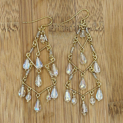 Cleopatra Stainless Steel Czech Crystal Teardrop Earrings - Gem  Avenue Retail