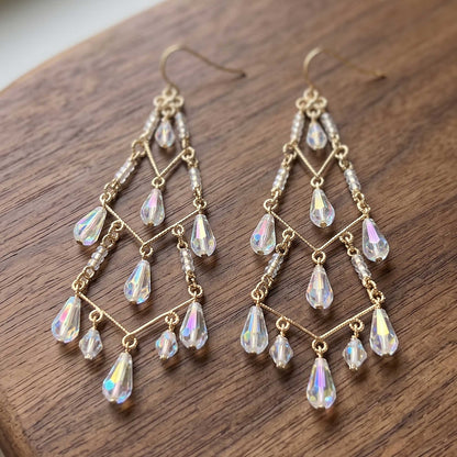 Cleopatra Stainless Steel Czech Crystal Teardrop Earrings - Gem  Avenue Retail