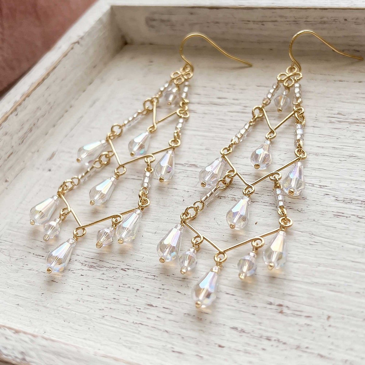 Cleopatra Stainless Steel Czech Crystal Teardrop Earrings - Gem  Avenue Retail