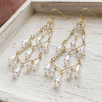 Cleopatra Stainless Steel Czech Crystal Teardrop Earrings - Gem  Avenue Retail