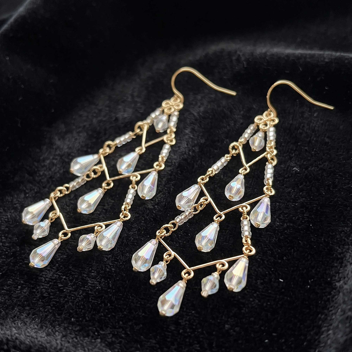 Cleopatra Stainless Steel Czech Crystal Teardrop Earrings - Gem  Avenue Retail