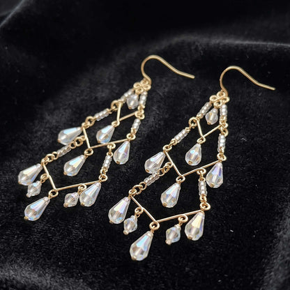 Cleopatra Stainless Steel Czech Crystal Teardrop Earrings - Gem  Avenue Retail