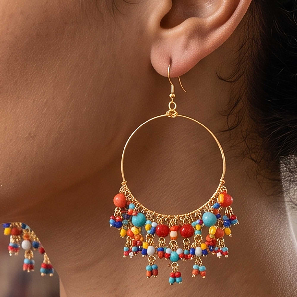 Multicolor Stainless Steel Fire Polished Bead Chandelier Earrings - Gem Avenue Retail
