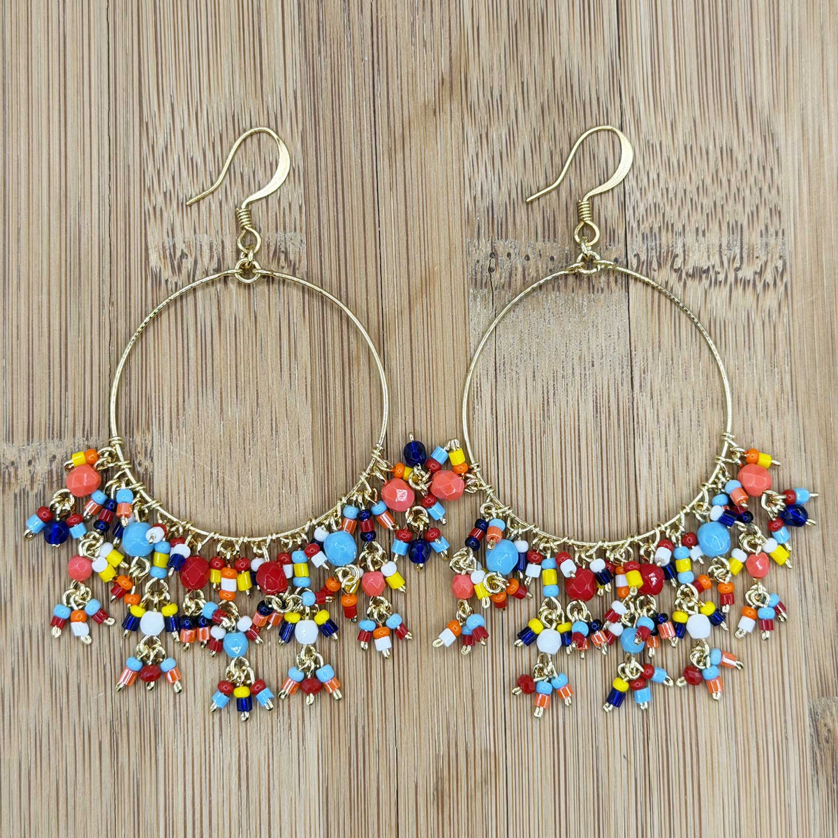 Multicolor Stainless Steel Fire Polished Bead Chandelier Earrings - Gem Avenue Retail
