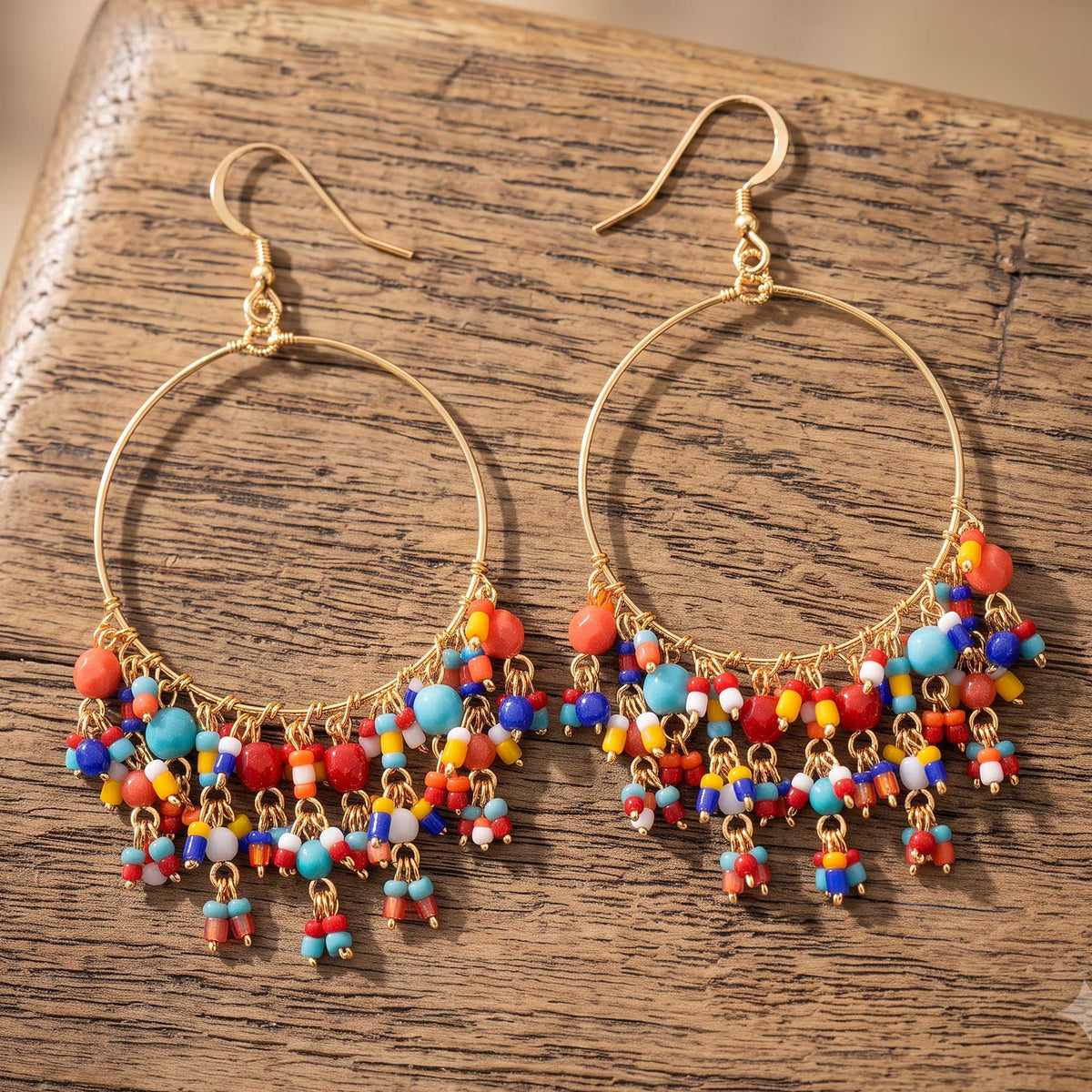 Multicolor Stainless Steel Fire Polished Bead Chandelier Earrings - Gem Avenue Retail