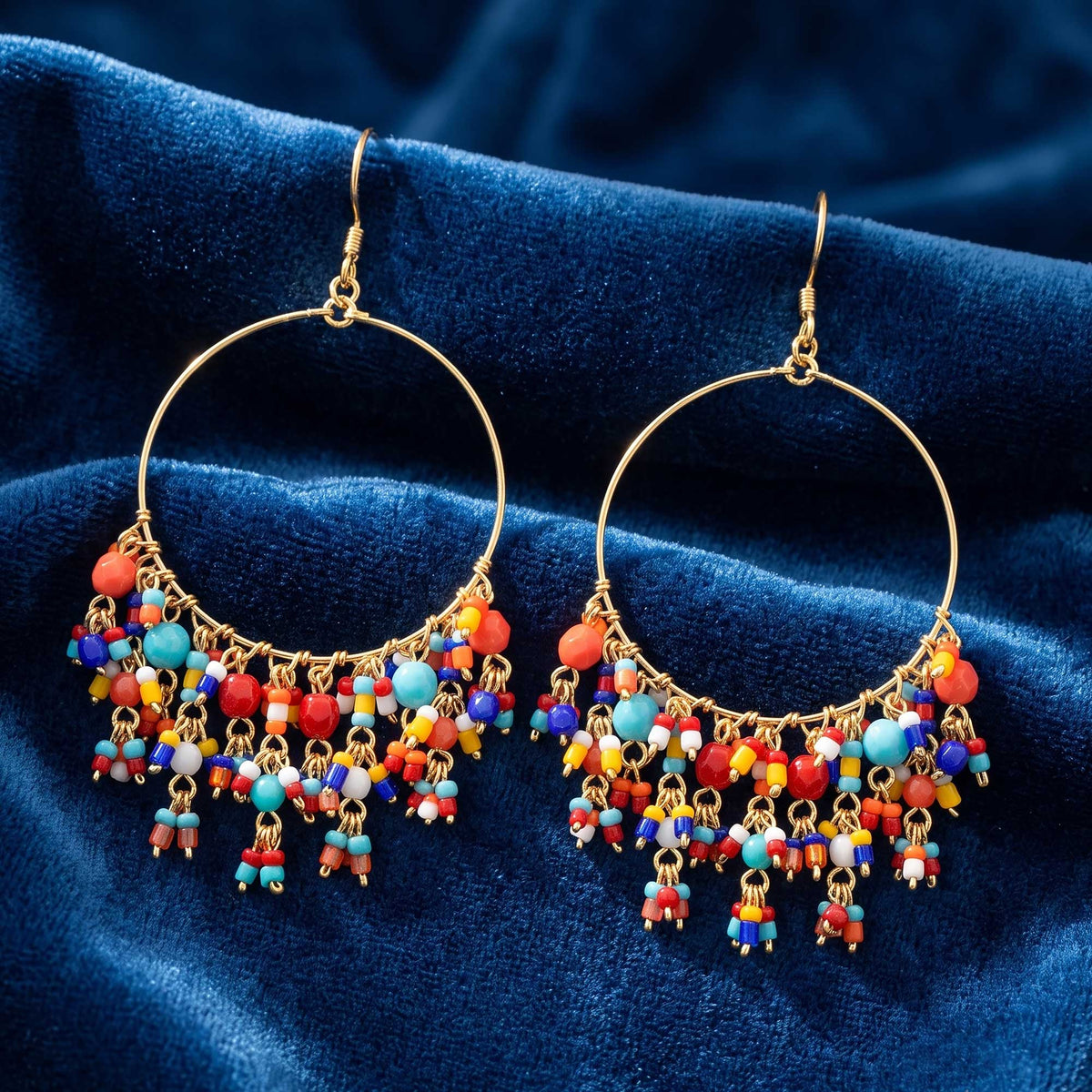 Multicolor Stainless Steel Fire Polished Bead Chandelier Earrings - Gem Avenue Retail