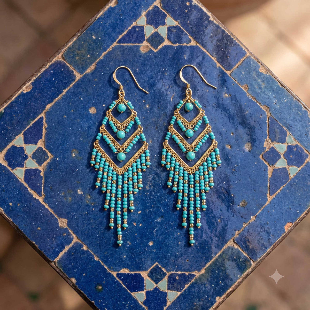 Green Fire Polished Beaded Chandelier Earrings - Gem Avenue Retail