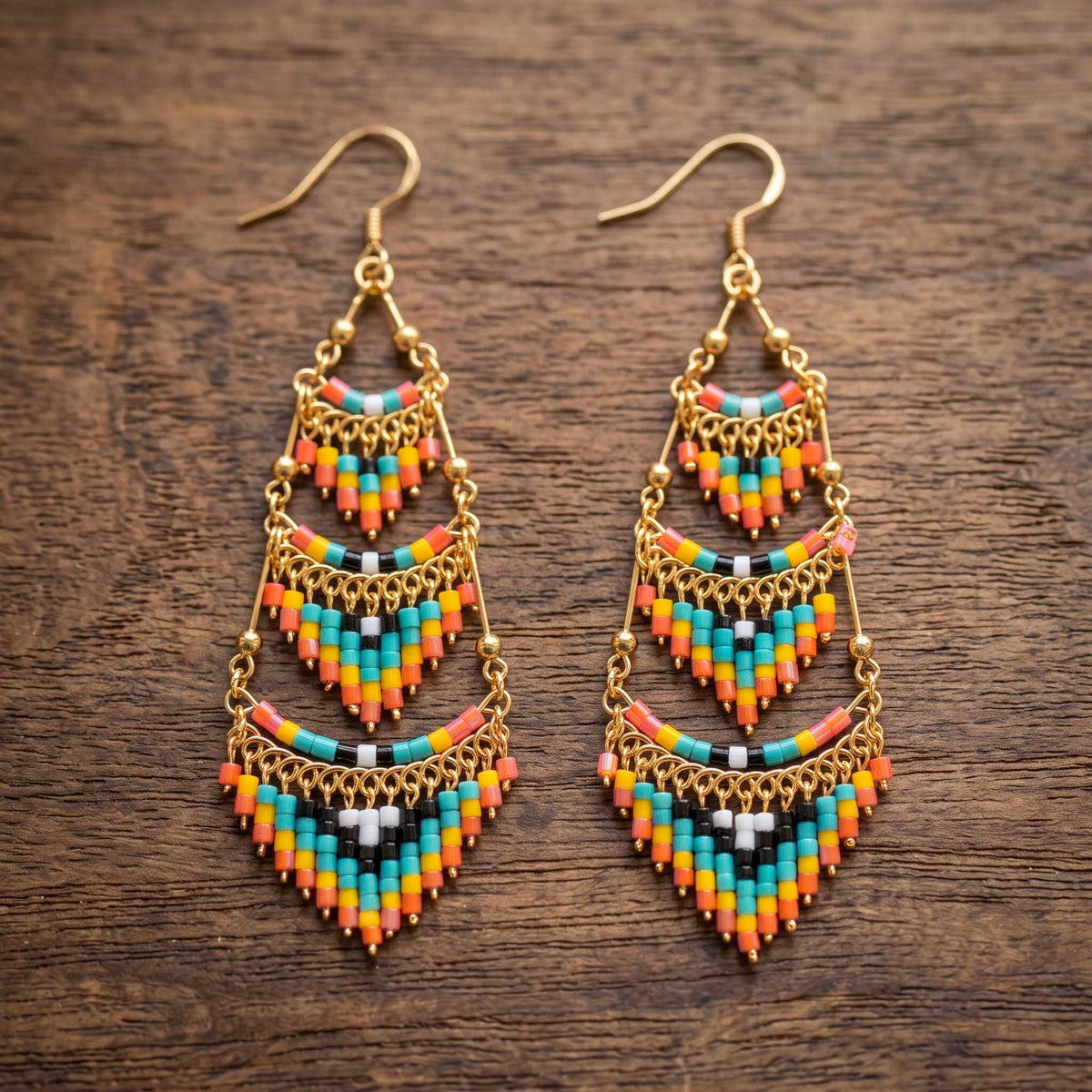 Cleopatra Czech Bead Earrings, Stainless Steel Chandelier Dangle Earrings - Gem Avenue Retail