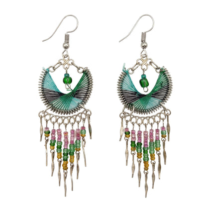 Stainless Steel Silk Thread Dangle Earrings - Gem Avenue Retail