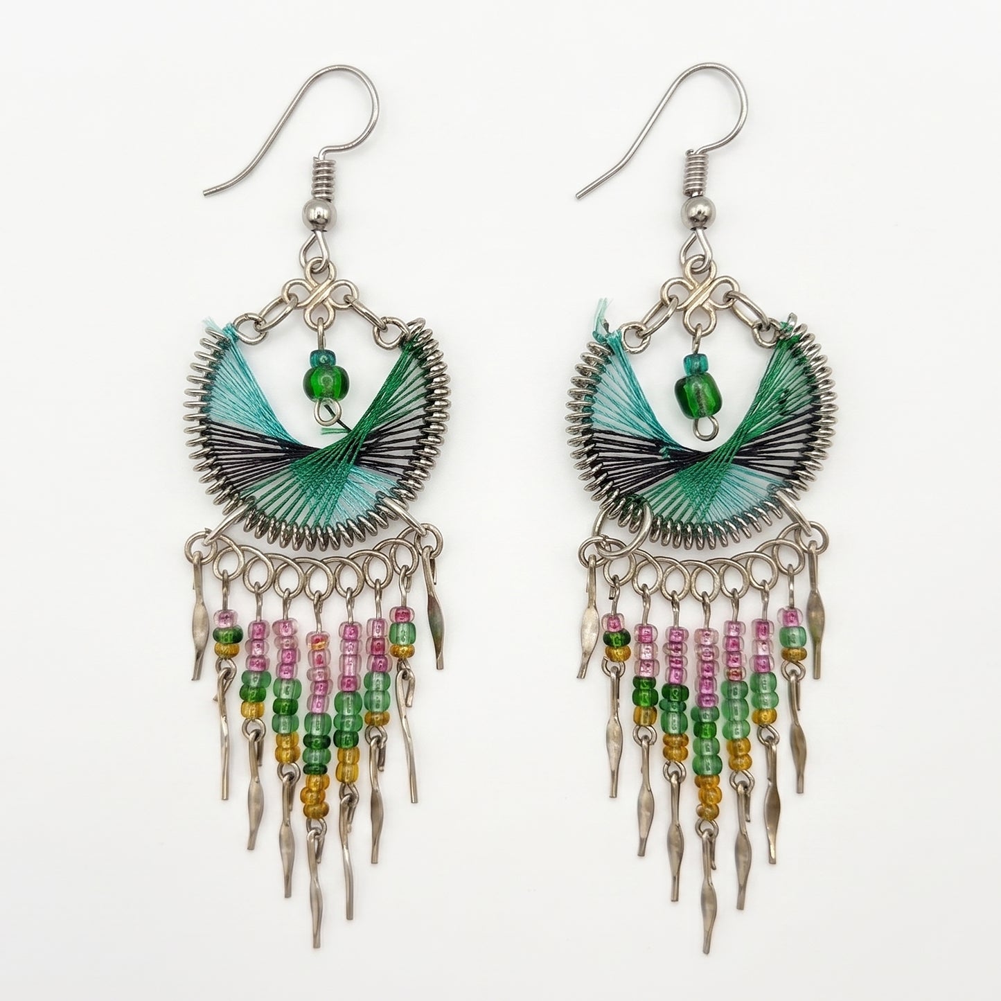 Stainless Steel Silk Thread Dangle Earrings - Gem Avenue Retail