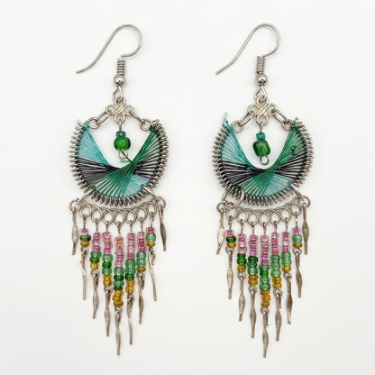 Stainless Steel Silk Thread Dangle Earrings - Gem Avenue Retail