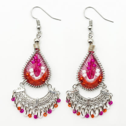 Silk Thread & Stainless Steel Dangle Earrings - Gem Avenue Retail