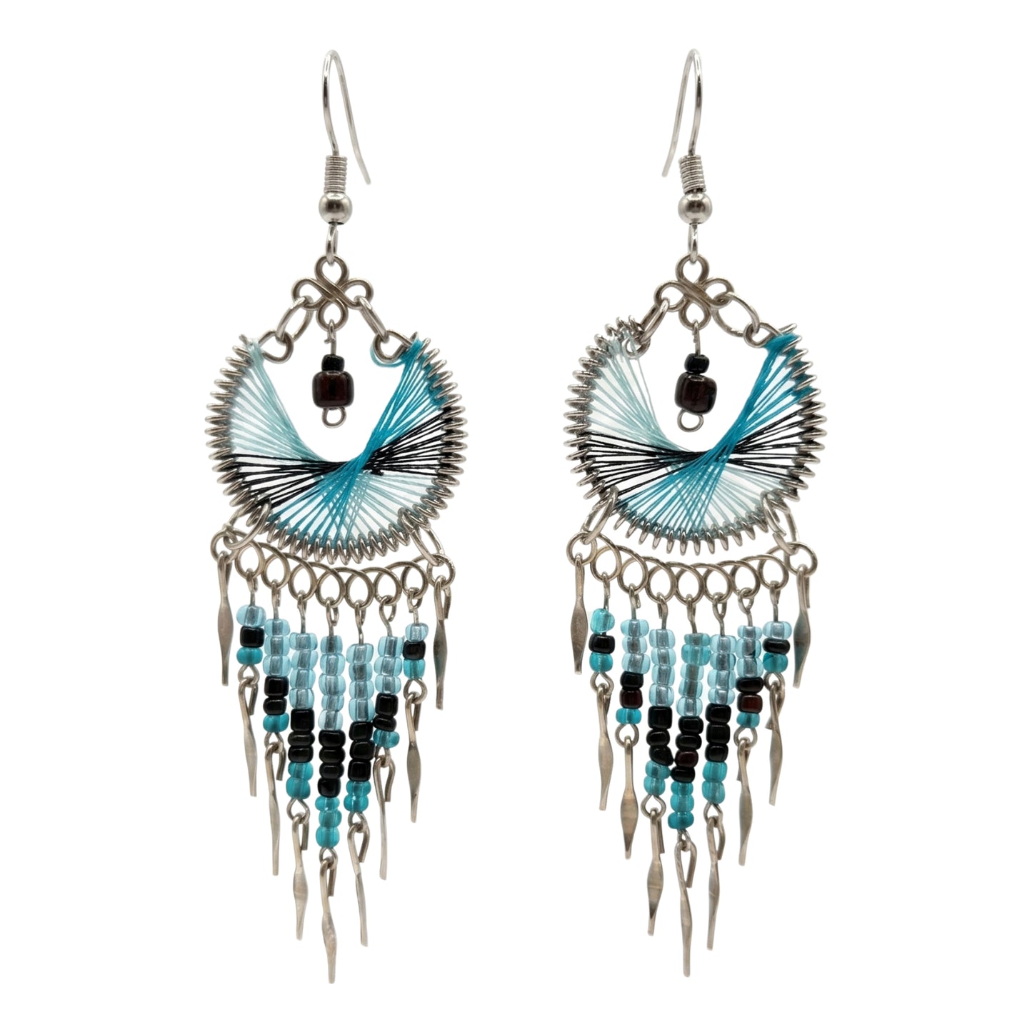 Silk Thread & Stainless Steel Dangle Earrings - Gem Avenue Retail