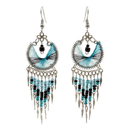 Silk Thread & Stainless Steel Dangle Earrings - Gem Avenue Retail