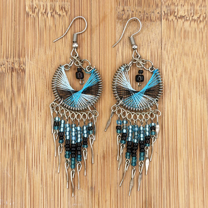 Silk Thread & Stainless Steel Dangle Earrings - Gem Avenue Retail