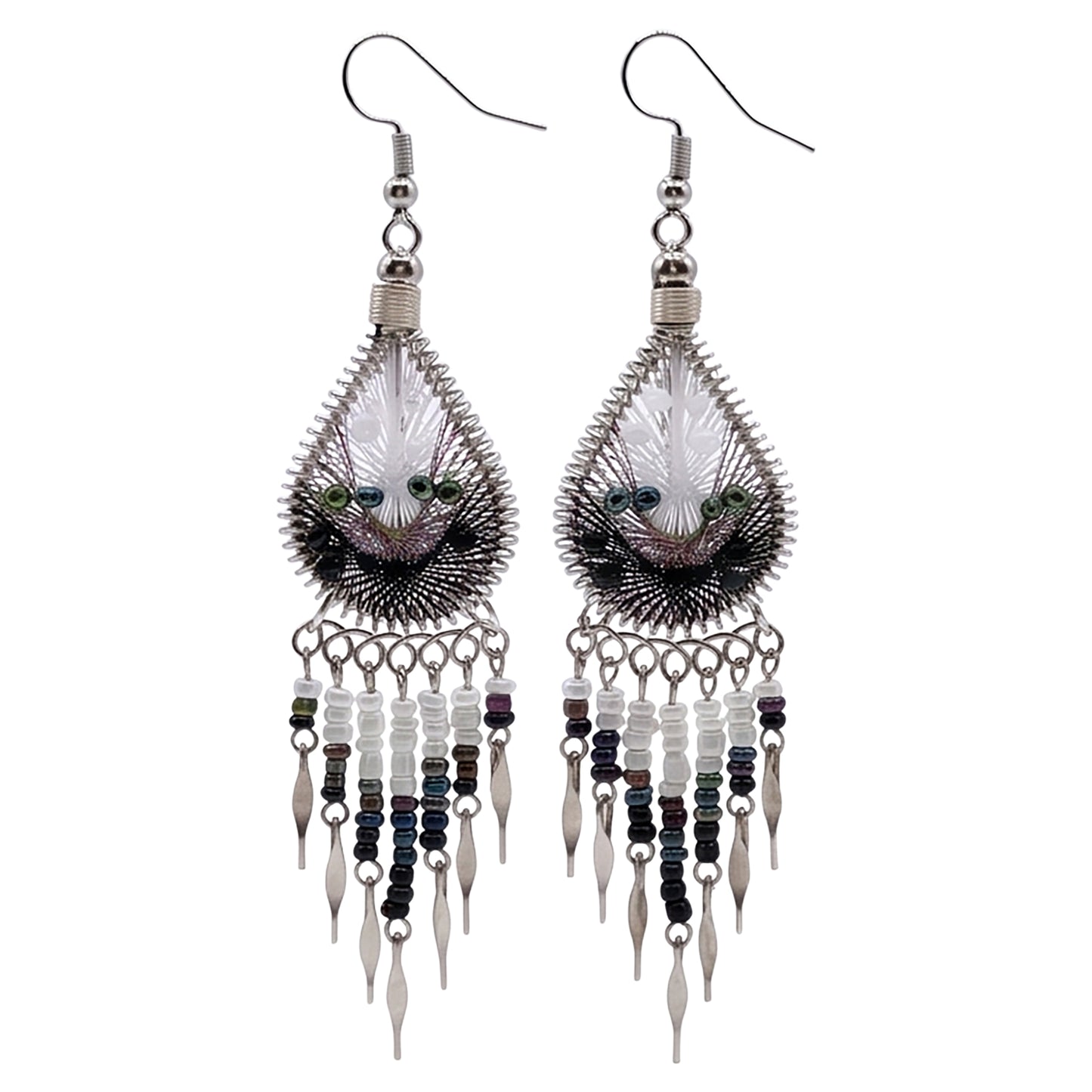 Silk Thread & Stainless Steel Dangle Earrings - Gem Avenue Retail