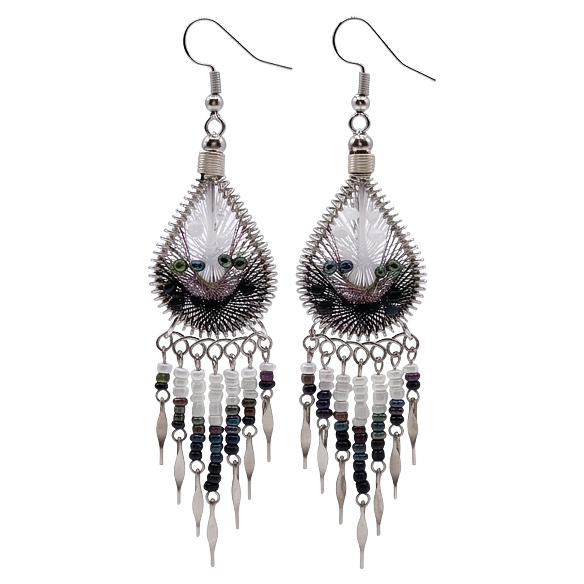 Silk Thread & Stainless Steel Dangle Earrings - Gem Avenue Retail