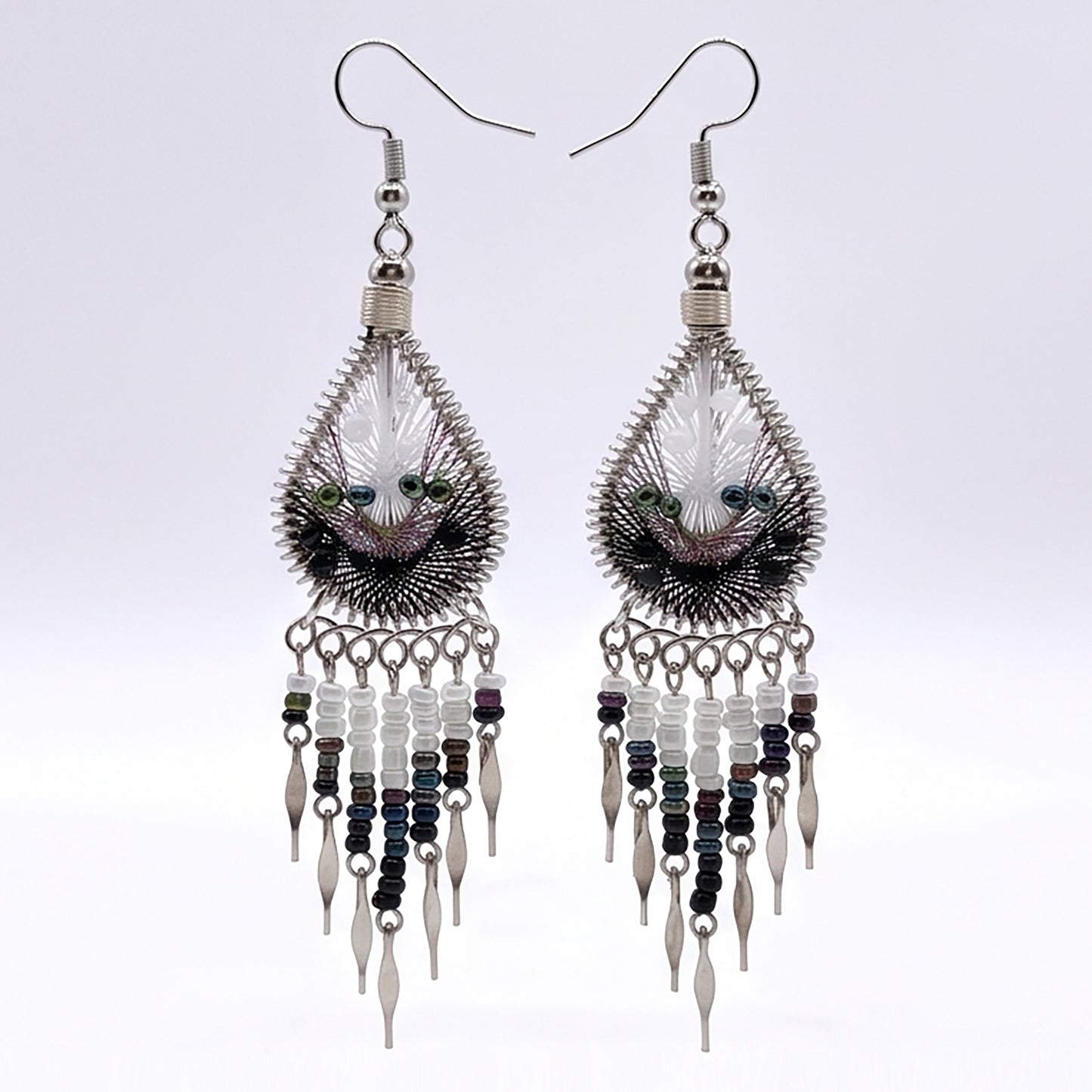 Silk Thread & Stainless Steel Dangle Earrings - Gem Avenue Retail