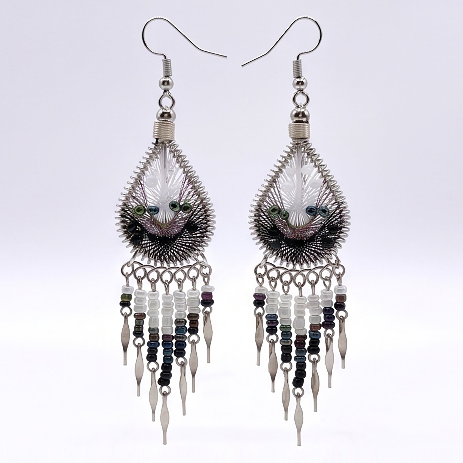 Silk Thread & Stainless Steel Dangle Earrings - Gem Avenue Retail