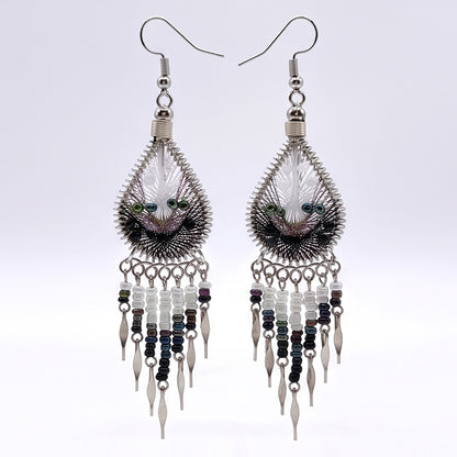 Silk Thread & Stainless Steel Dangle Earrings - Gem Avenue Retail