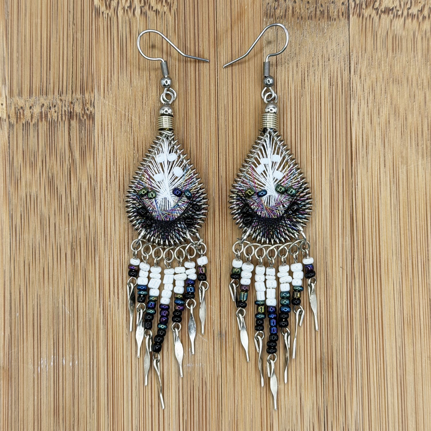 Silk Thread & Stainless Steel Dangle Earrings - Gem Avenue Retail