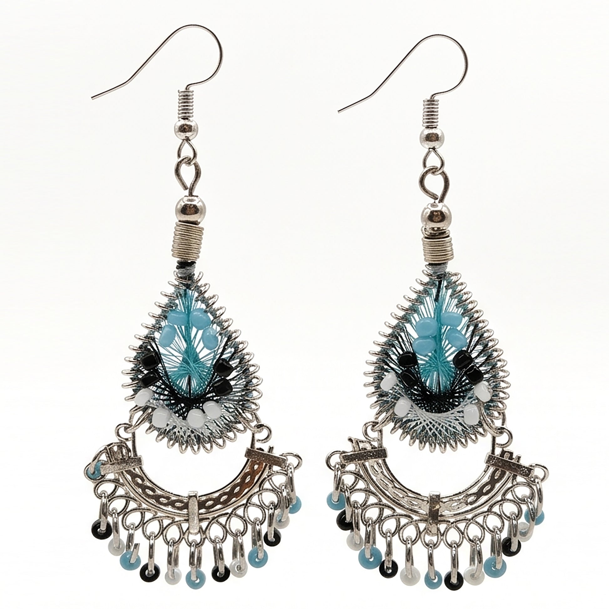 Silk Thread & Stainless Steel Earrings - Gem Avenue Retail