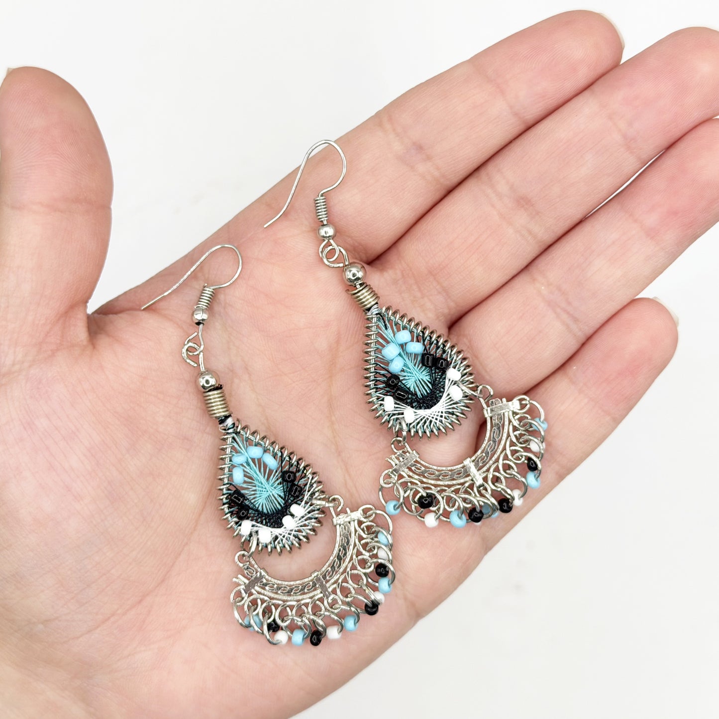 Silk Thread & Stainless Steel Earrings - Gem Avenue Retail
