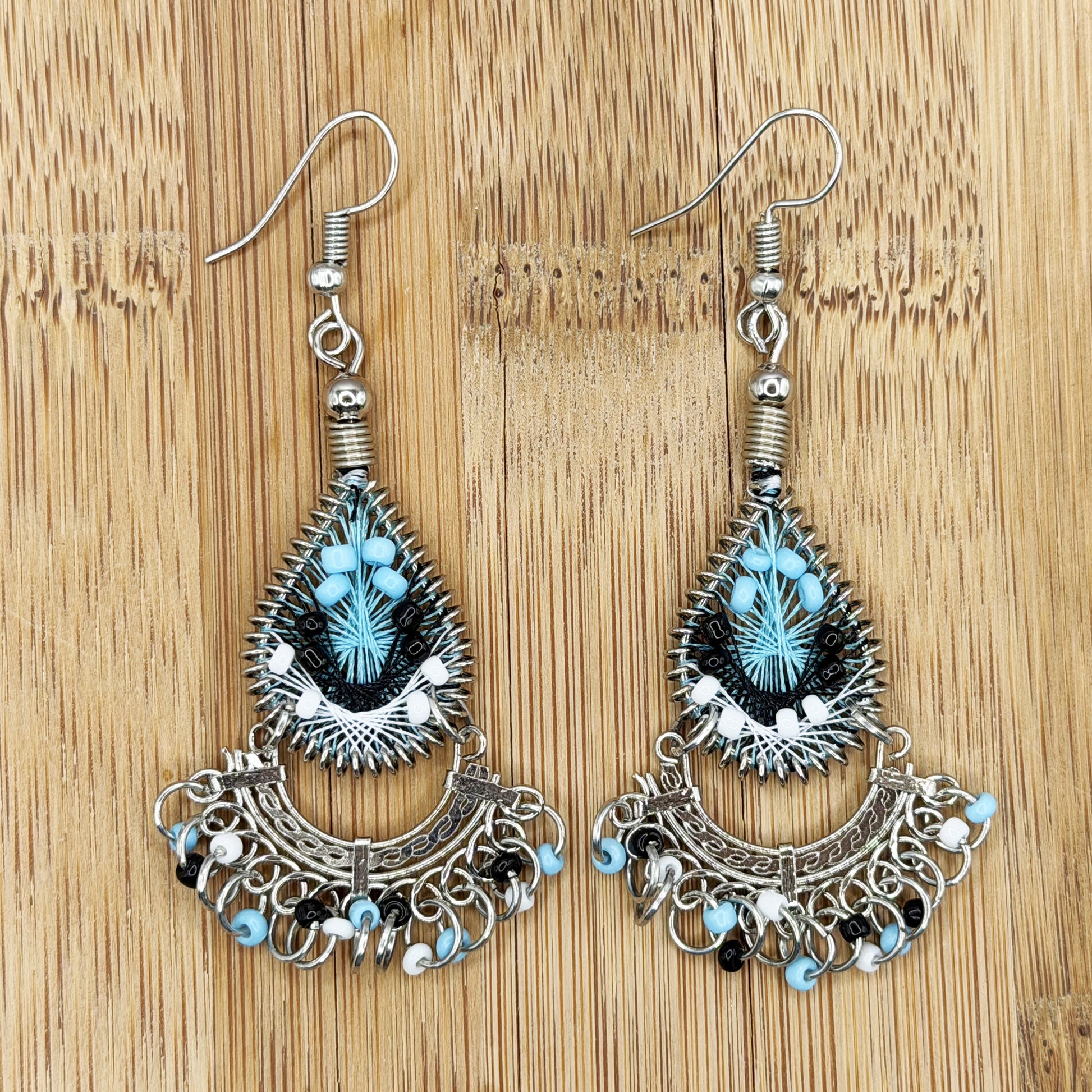 Silk Thread & Stainless Steel Earrings - Gem Avenue Retail