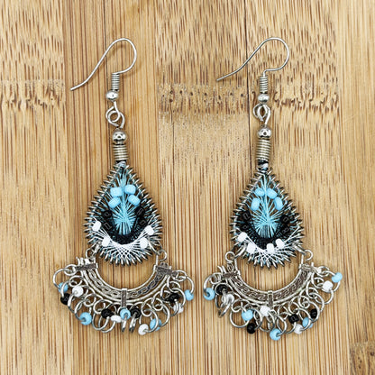 Silk Thread & Stainless Steel Earrings - Gem Avenue Retail