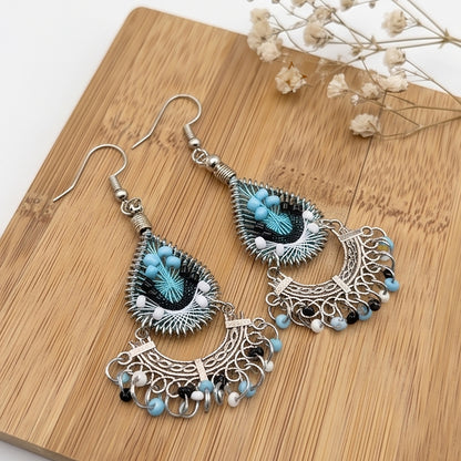 Silk Thread & Stainless Steel Earrings - Gem Avenue Retail