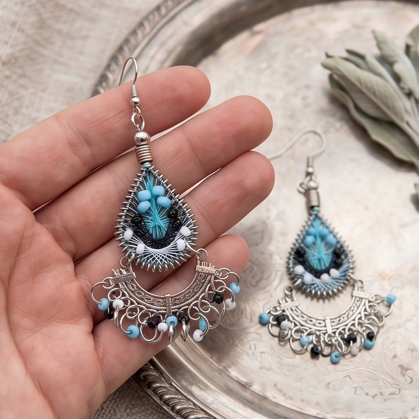 Silk Thread & Stainless Steel Earrings - Gem Avenue Retail