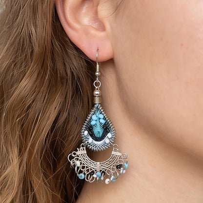 Silk Thread & Stainless Steel Earrings - Gem Avenue Retail