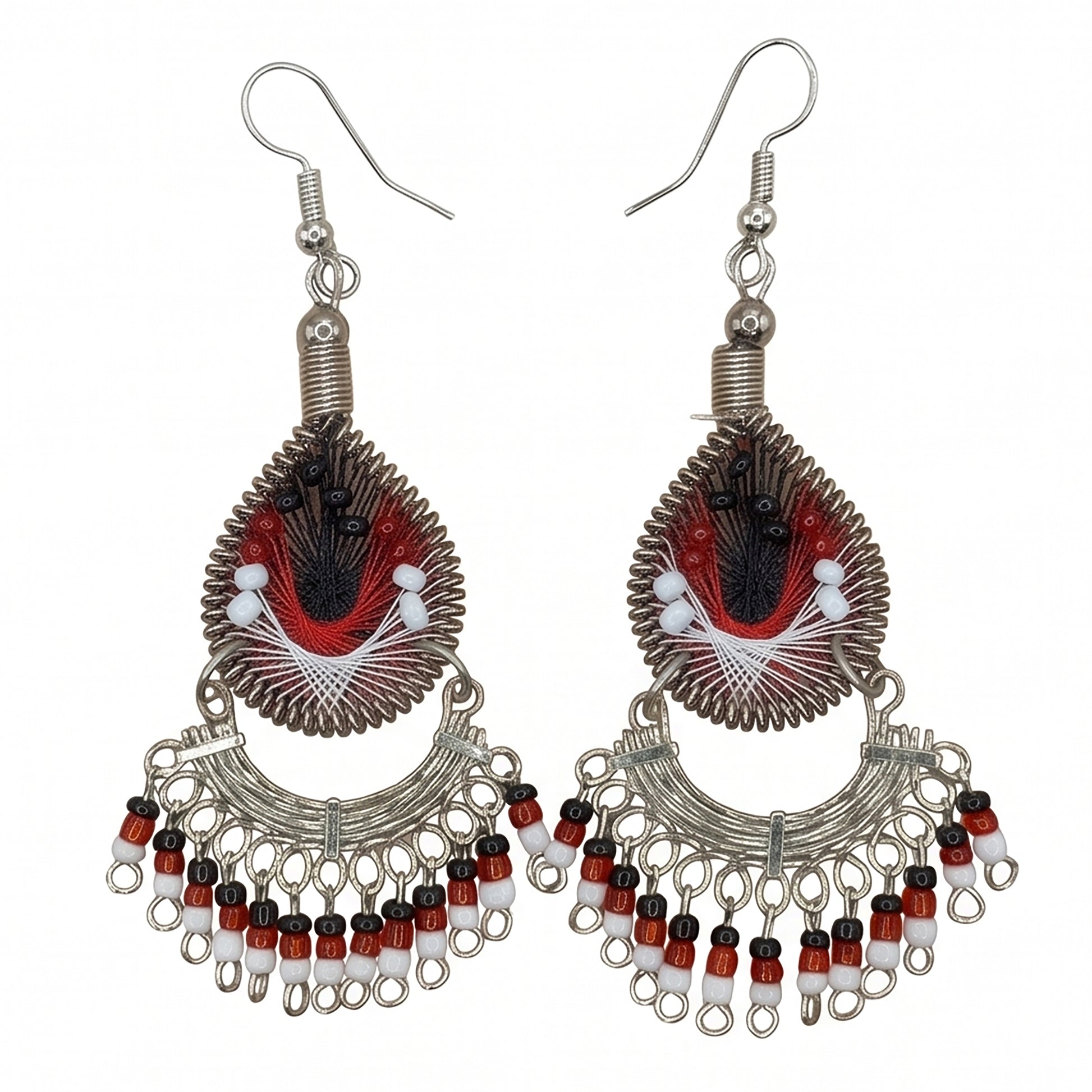 Silk Thread & Stainless Steel Earrings - Gem Avenue Retail