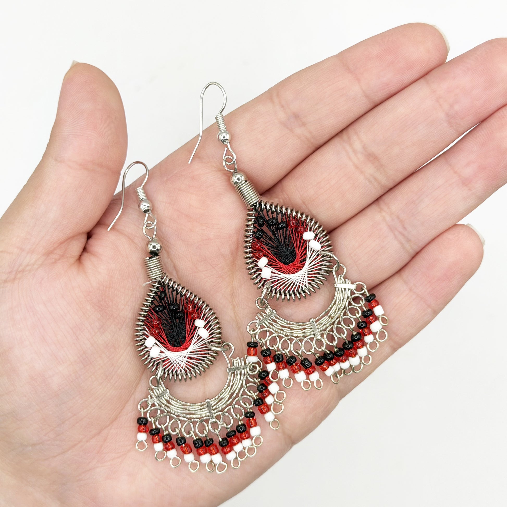 Silk Thread & Stainless Steel Earrings - Gem Avenue Retail