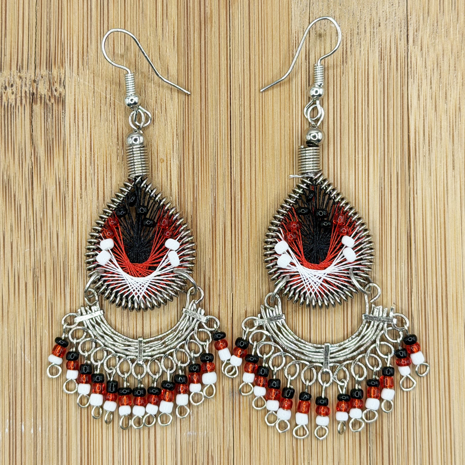 Silk Thread & Stainless Steel Earrings - Gem Avenue Retail