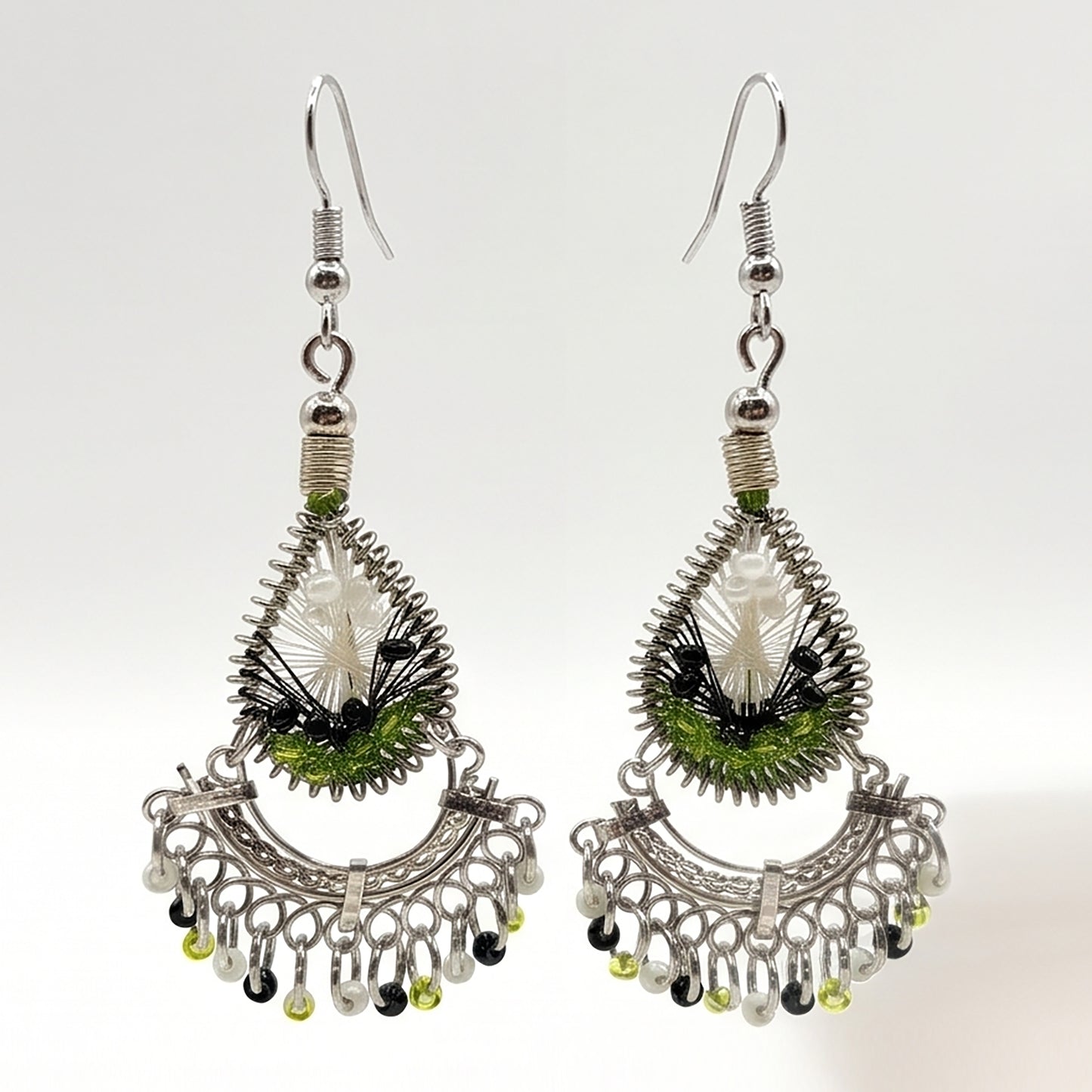 Silk Thread & Stainless Steel Earrings - Gem Avenue Retail