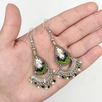 Silk Thread & Stainless Steel Earrings - Gem Avenue Retail